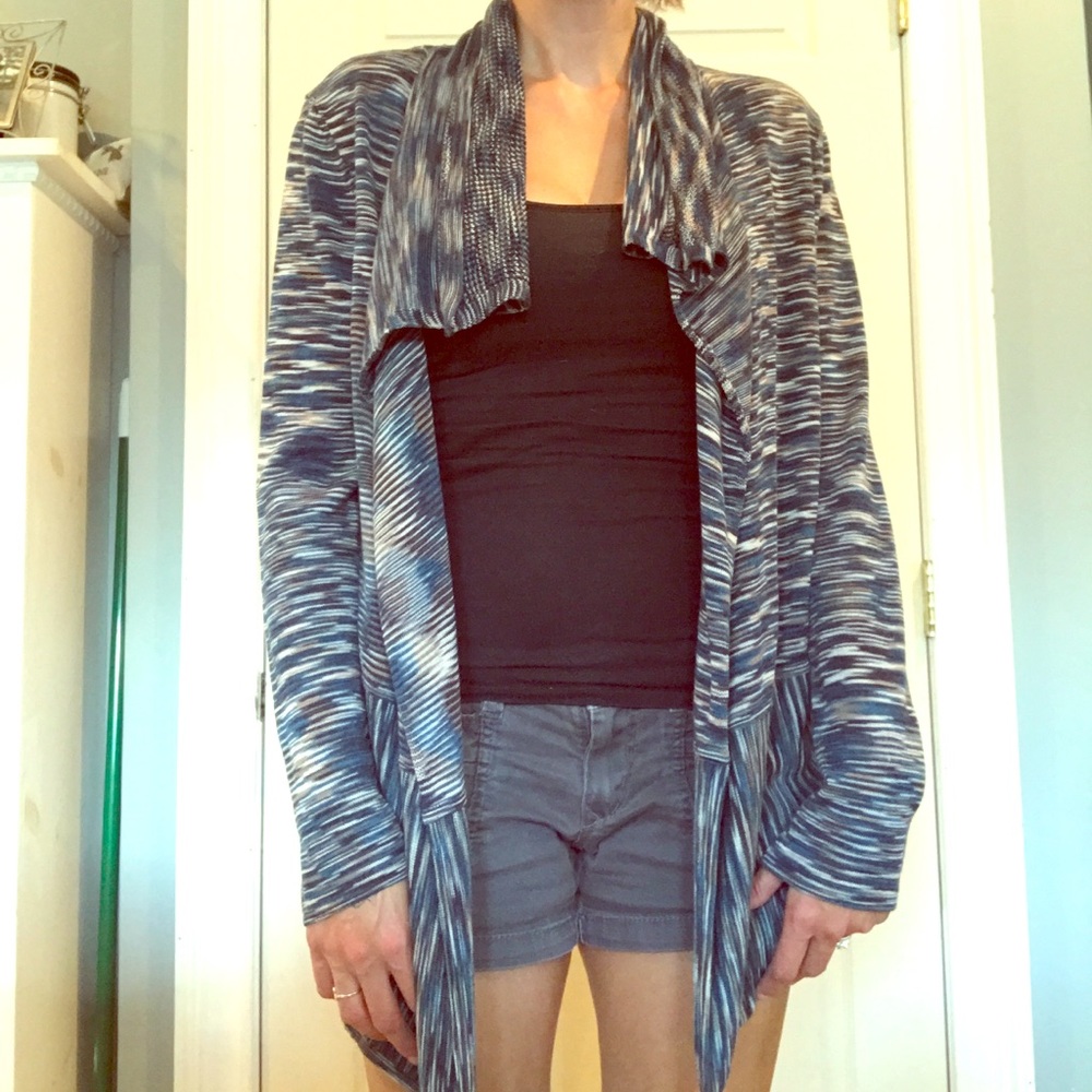 Nic & Zoe Cardigan Sweater, Navy, Tan and Blue